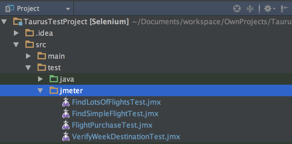JMeter files view